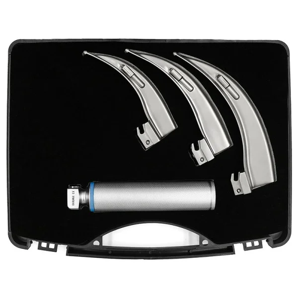 DHS-20-32. Ларингоскоп Макінтош, набір з 3-х клинків зігнутих.